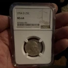 1954 D Washington Quarter Silver MS 64 NGC Certified Uncirculated