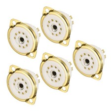 9pin PCB Tube Socket Ceramics, Vacuum Tube Protect Socket White 5pcs GZC9-F-G