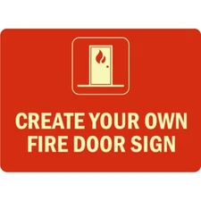 Custom Fire Door Glow Aluminum Weatherproof Sign b00896