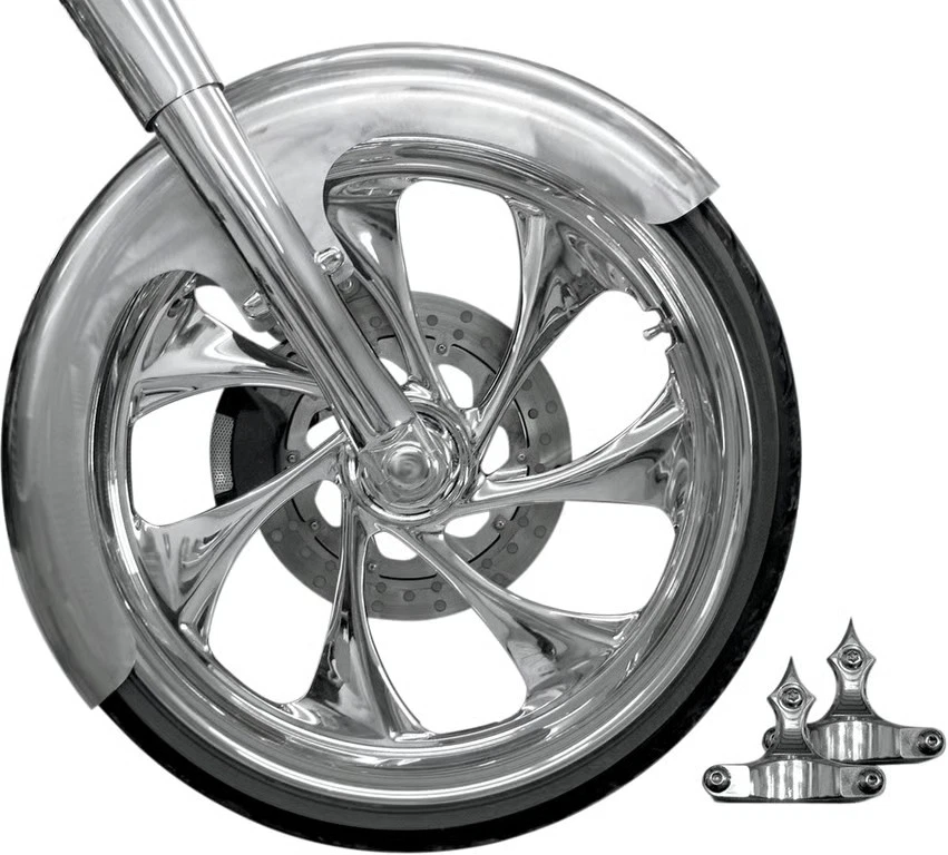 RC Components Front Fender Kit for 23in. Wheel - Builder Cut - Chrome FNDRKT23 - Image 2 of 4