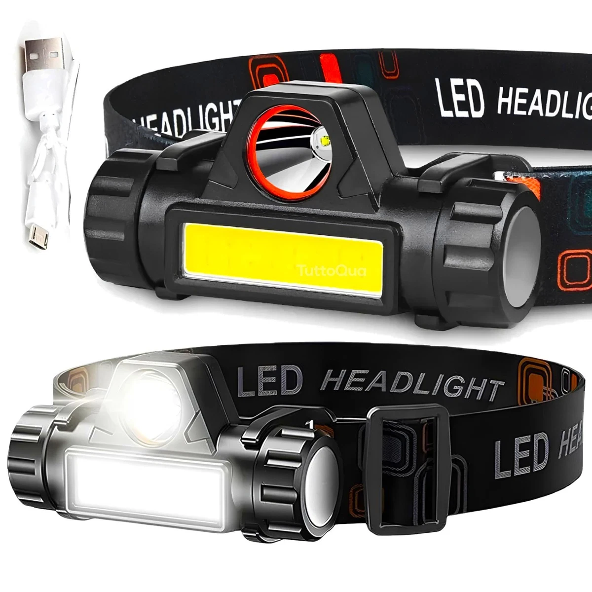 Torcia ricaricabile a LED USB, torcia a 4 LED, portatile