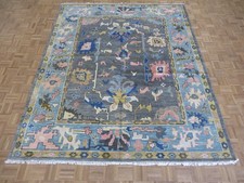 8'2 x 10 Hand Knotted Gray Colorful Turkish Oushak Oriental Rug G16894