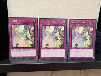 YUGIOH! 3x Solemn Strike DUDE-EN055 Ultra Rare 1st Edition NM PLAYSET