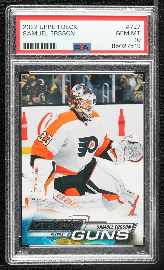 2022 Upper Deck Extended Series Young Guns Samuel Ersson #727 PSA 10 GEM MT 0x2e