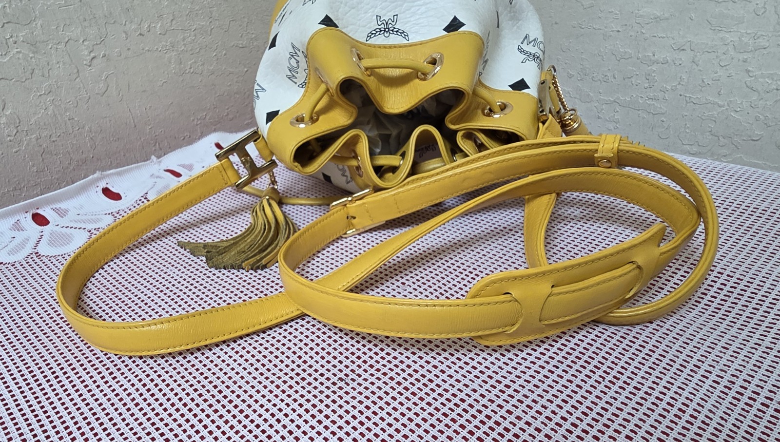MCM Small Bucket Drawstring Crossbody Bag AUTHENTIC — image 14