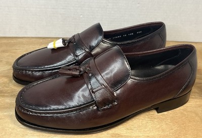 Florsheim Men Leather Tassel Slip On Moc Toe Loafers Sz 10.5 EEE Wide Brown