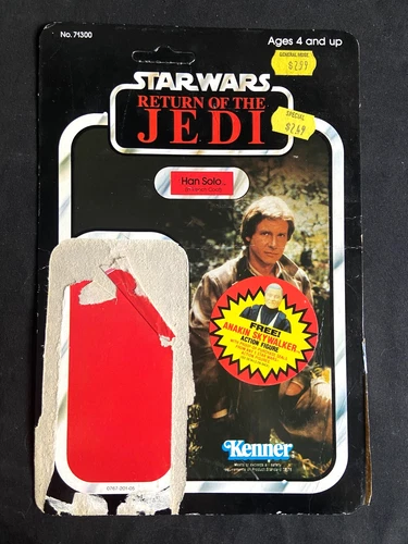 Han Solo Trench Coat 79 Back KENNER ROTJ Jedi CARDBACK Star Wars CARD Vintage
