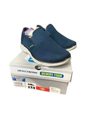 New In Box Men’s Skechers Equalizer Double Play Casual Slip Ons Navy Size 8.5W