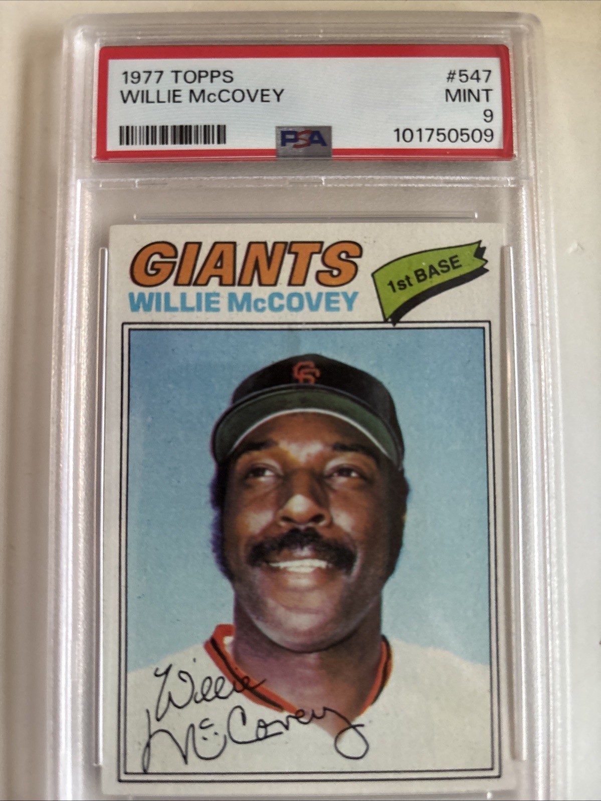 1977 Topps #547 San Francisco Giants Willie McCovey PSA 9 MINT