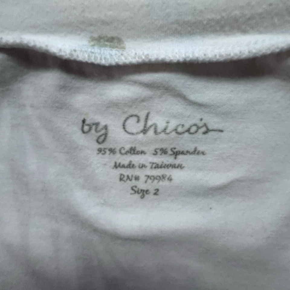 Top Chico's cuello en V talla 2 grande algodón rana selva tropical preservación del medio ambiente Foto 4 de 4