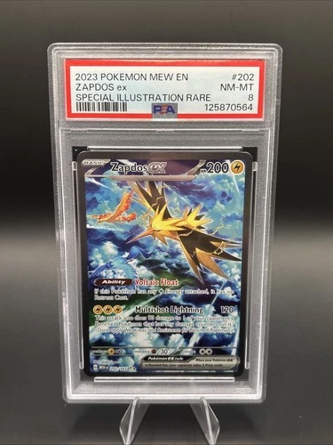 2023 Pokemon Mew en Zapdos EX Special Illustration Rare PSA 8