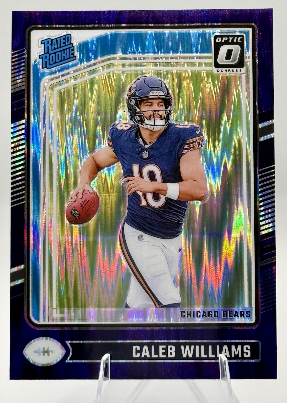 2024 Donruss Optic - Rated Rookie Caleb Williams #201 Purple Shock Prizm (RC)