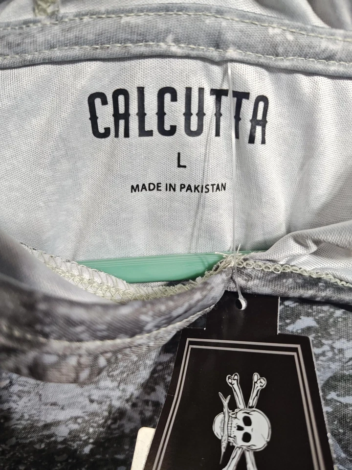 Camisa Calcuta Para Hombres Grande Gris Camuflada Con Capucha Pesca Rendimiento Sol UPF Foto 2 de 4