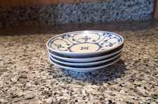 Indisch blau, 4 x Untertasse, Strohblume, gebraucht!