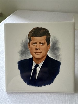 Vintage 60er Jahre Präsident John F Kennedy FLIESE Wanduntersetzer JFK Sammlerstück PK229
