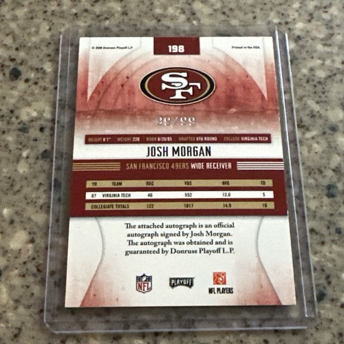 Josh Morgan 2008 Playoff Contenders Absolute RC Auto 99/99 Last On Print 49ers - Picture 5 of 6