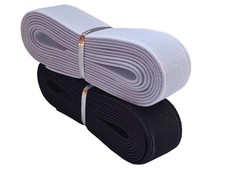 2 Inch Elastic Bands 4 Yards 2 Colors Double-Side Twill Woven Elastic Flat He...