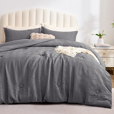 Waffle Comforter King Size - Super Soft Embossed Design Comforter Set 3 Piece...