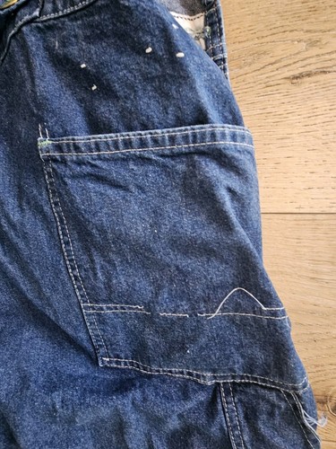 VTG Osh Kosh Dark Wash Denim Overalls Rare Crossover Vestbak 36x30Union Made - Picture 8 of 8
