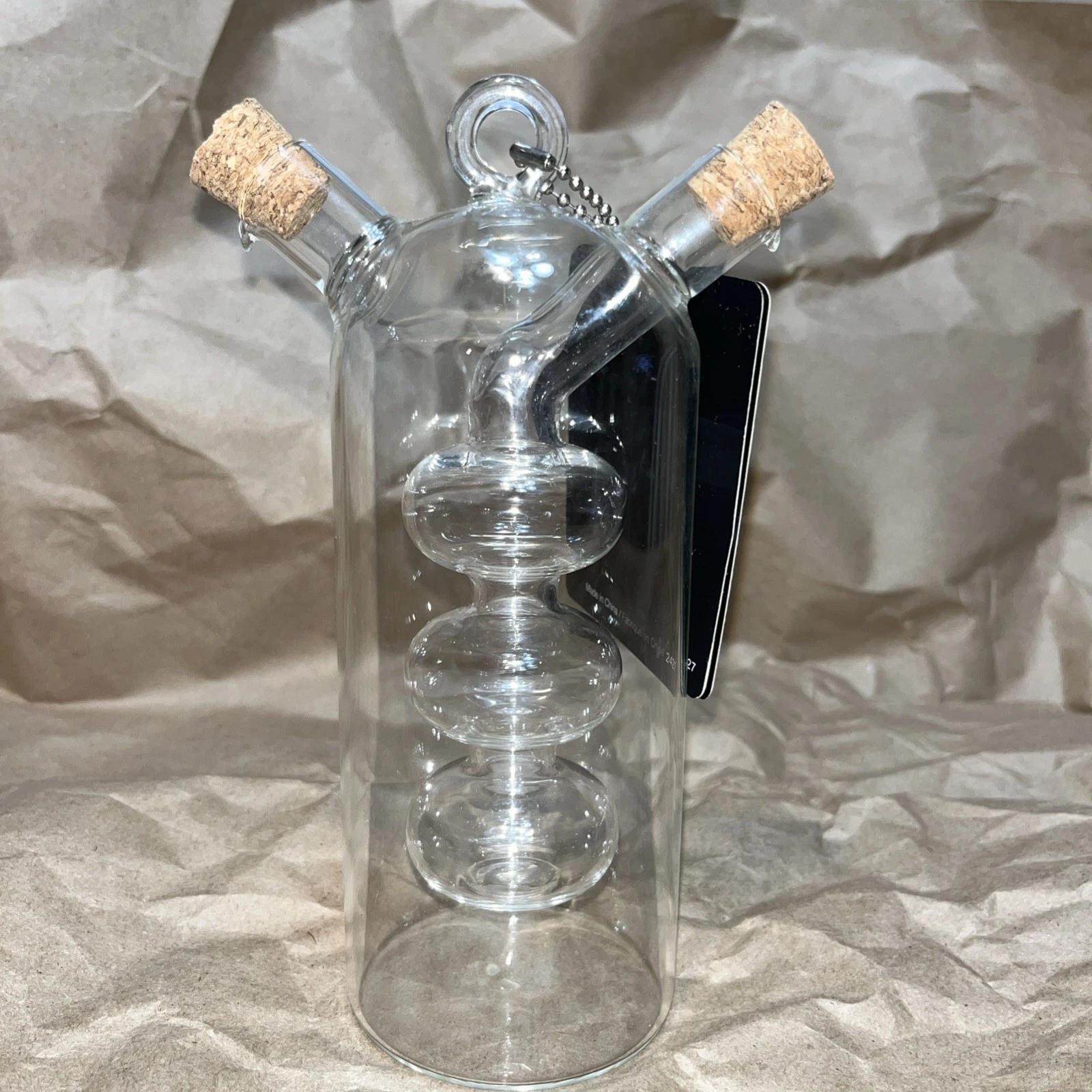 2-in-1 Oil and Vinegar Dispenser Cruet With Cork Stoppers