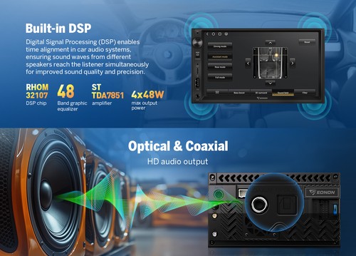 DAB+ Eonon UX6S Android 13 6+64GB 7" QLED 2DIN Autoradio GPS Navi CarPlay 4G LTE - Bild 10 von 23