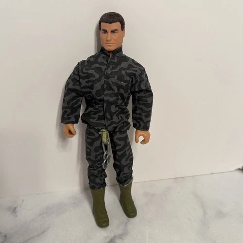 Vtg 1993  12” G.I. Joe Doll - Gray Black Fatigues Hasbro Action Man Soldier
