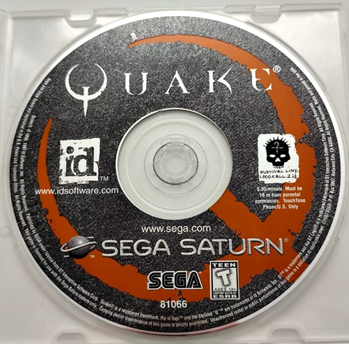 Quake (Sega Saturn, 1997) *Disc Only* Tested Working & Cleaned!