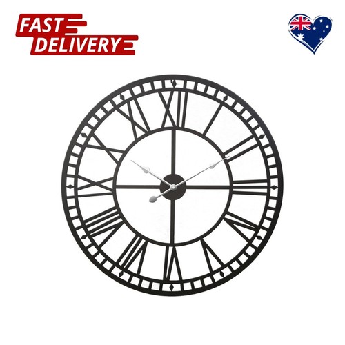 Artiss 60CM Metal Wall Clock Black Roman Numerals Home Decor Gift Birthday AU - Picture 5 of 5