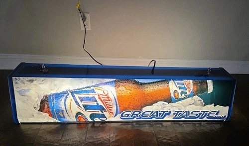 Vintage Miller Lite Beer Billiard Pool Table Hanging Light "Great Taste"