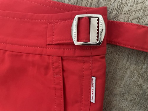 Orlebar Badeshorts braun rot Bulldogge W32 neu mit Etikett - Bild 2 von 9