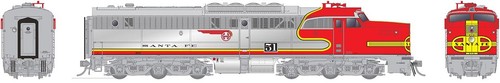 Rapido Trains 023045 HO AT&SF PA-1 Diesellok DC/Silent #51L | Zustand: New