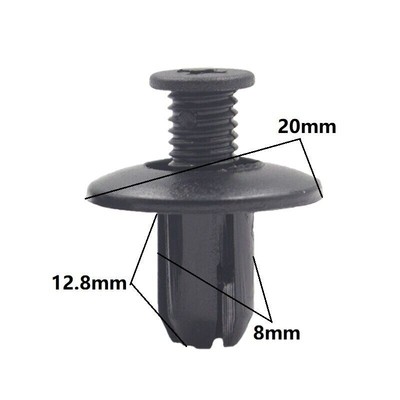 20x Auto Kunststoff 8 mm Loch Stoßstange Tür Schraube Push In Typ Spreizniet Clips