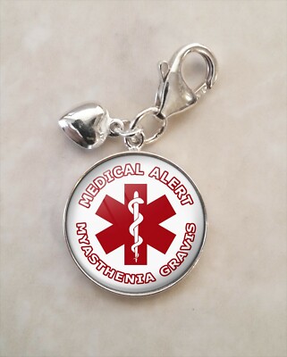 Myasthenia Gravis Medical Alert 925 Sterling Silver Charm