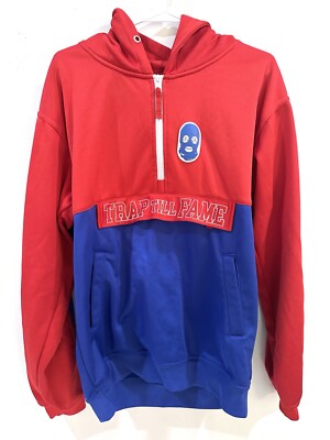 Trap Music Rap Hip Hop Graphic Hoodie  Trap Till Fame  Red Blue Sweatshirt XL