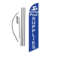 Pool Supplies 15' Feather Banner Swooper Flag Kit with pole+spike