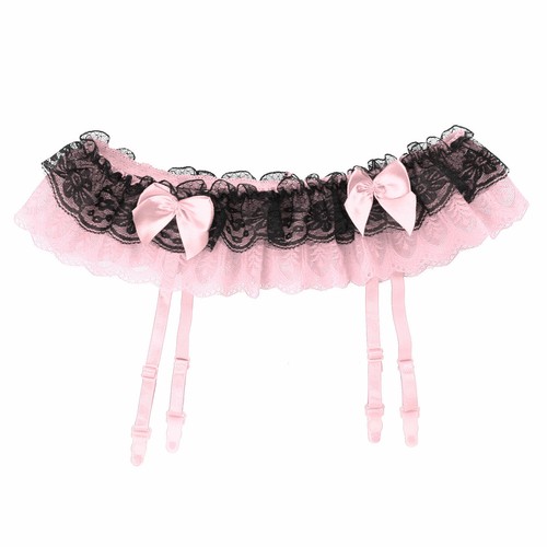 Mens Sissy Lace Suspenders Stockings Crossdressing Garter Belt Thong AU - Picture 55 of 59