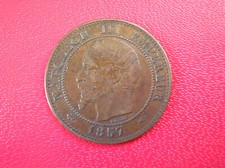 FRANCE 2 CENTIMES NAPOLEON 3 1857 A (a429)