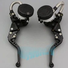 7/8'' Clutch Brake Levers Master Cylinder Reservoir Set Fit For Honda Motorcycle