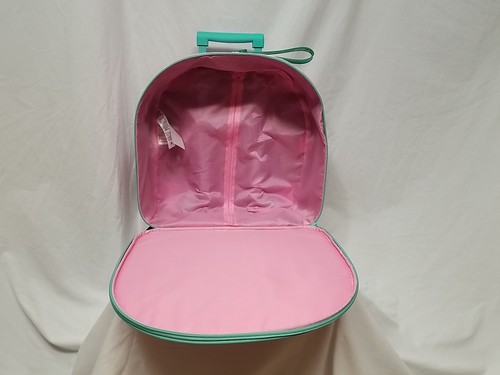 Disney Store Rolling Suitcase Minnie Mouse Pink Pleather Adjustable Handle - Picture 13 of 21