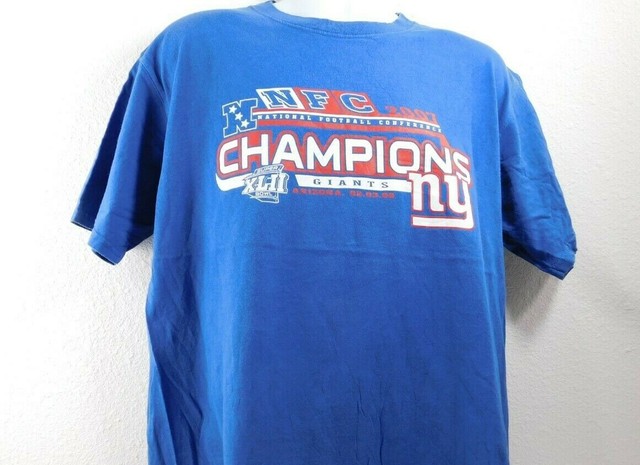 New York Giants NFC Champions 2007 T Shirt Mens Size Large NFL Super Bowl | eBay