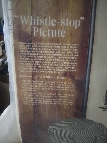 Vintage WHISTLE STOP Crewel Stitchery Kit Sealed Train 1978 Paragon Needle Craft - Picture 2 of 7