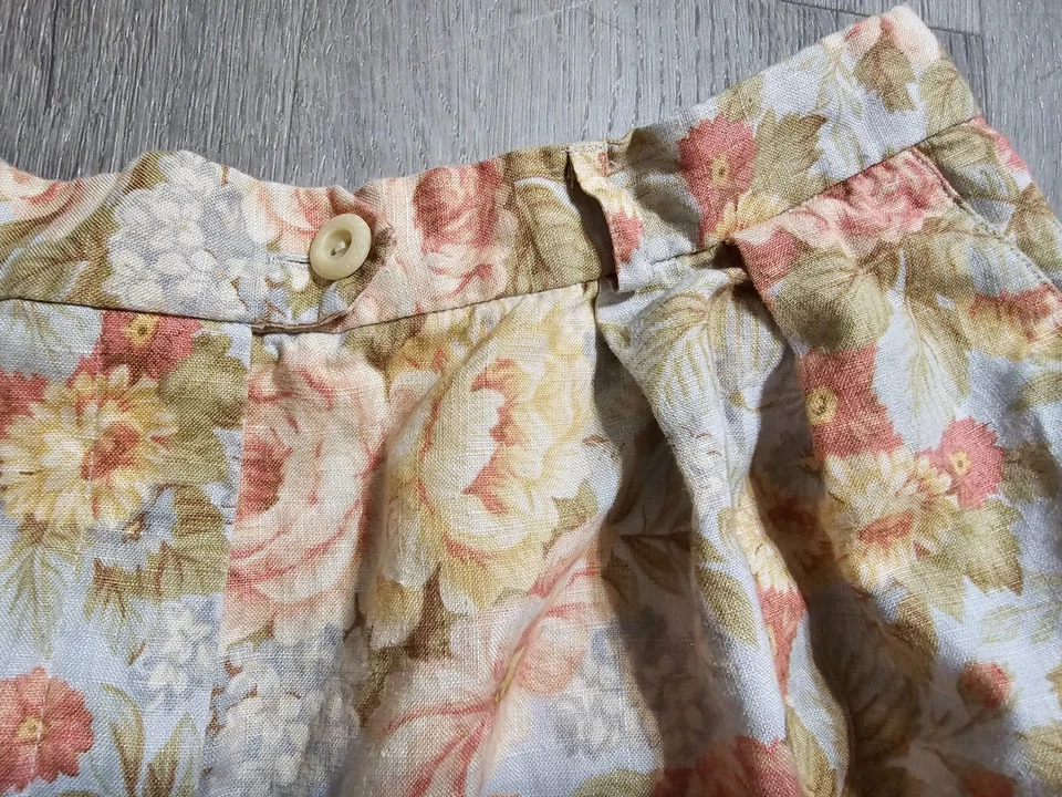 Pantalones Cortos De Colección Lauren Ralph Lauren Para Mujer Azul Floral Suave Algodón Puño Dobladillo 14 Foto 2 de 4