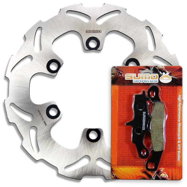 Front + Rear Brake Rotor + Pads for Kawasaki KX80 [9700] KX85 KX100
