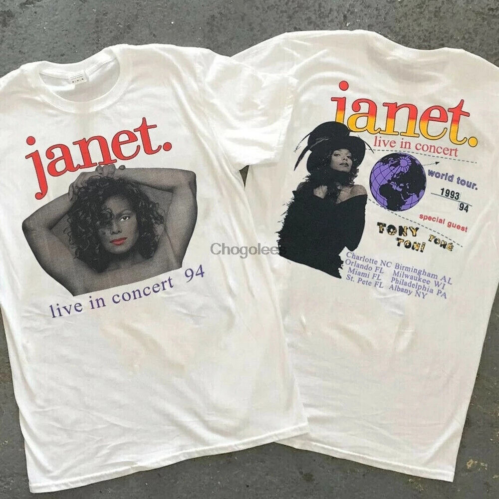 Vintage 1993 1994 Janet Jackson Live In Concert World Tour T Shirt