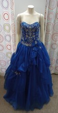 Marys Quinceanera  Dark Blue dress size 10