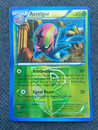 Pokemon 2013 Plasma Blast Accelgor 8/101 - Reverse Holo Rare MINT