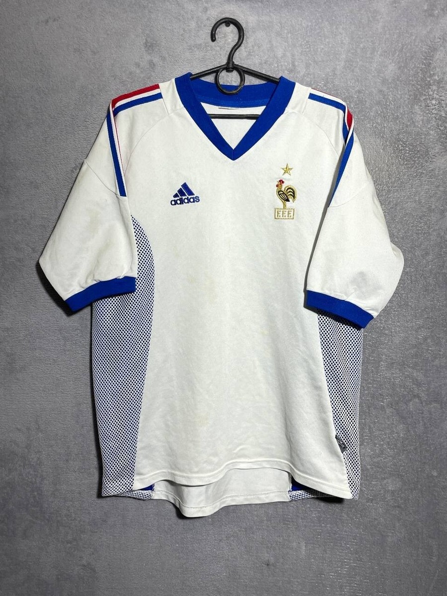France Away football shirt 2002 - 2004 Team Jersey White Adidas