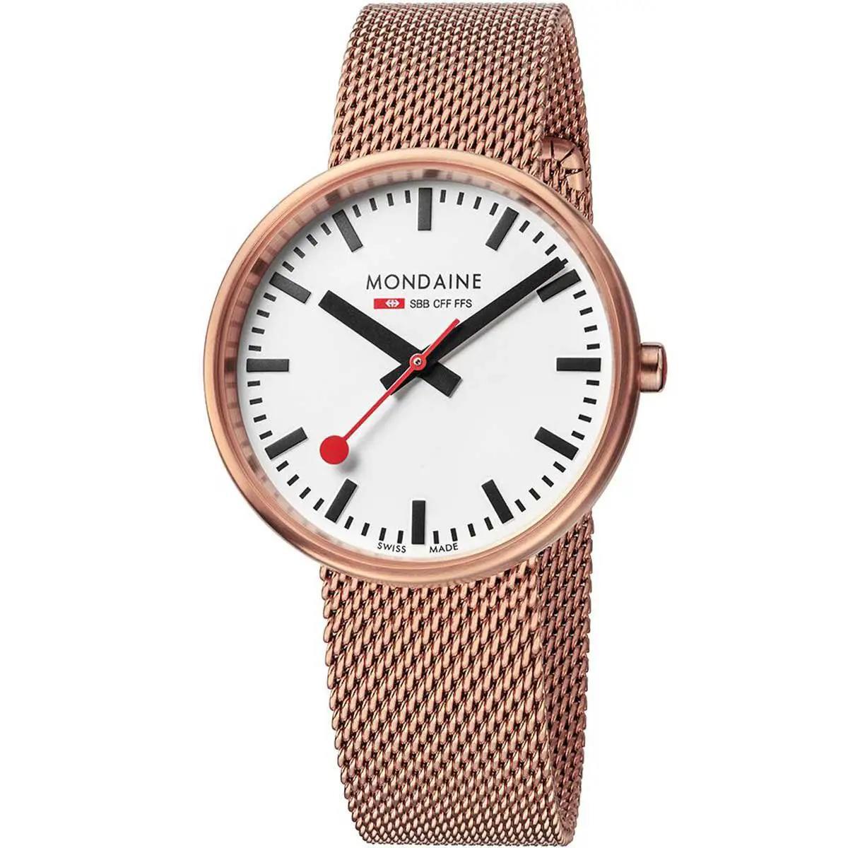 Мужские кварцевые часы Mondaine Mini Giant со стальным белым циферблатом A763.30362.22SBM