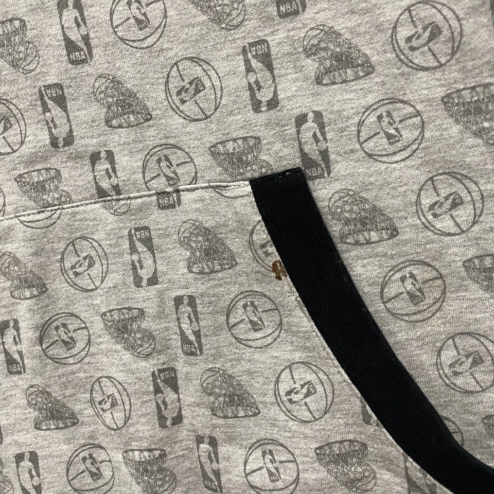 Sudadera con Capucha Adidas New Orleans Hornets De Colección Para Hombre 2XL Gris Estampado Completo NBA Rara Foto 4 de 4