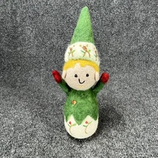 Felted Wool Gnome Elf 11" Christmas Holiday Buddy Plush Needle Felt Toy Doll